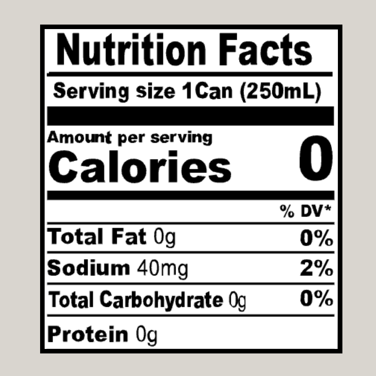 Hydro Shot Nutrition Information - 0 calories, 0 fat, 40mg Sodium, 0 carbs, 0 protein